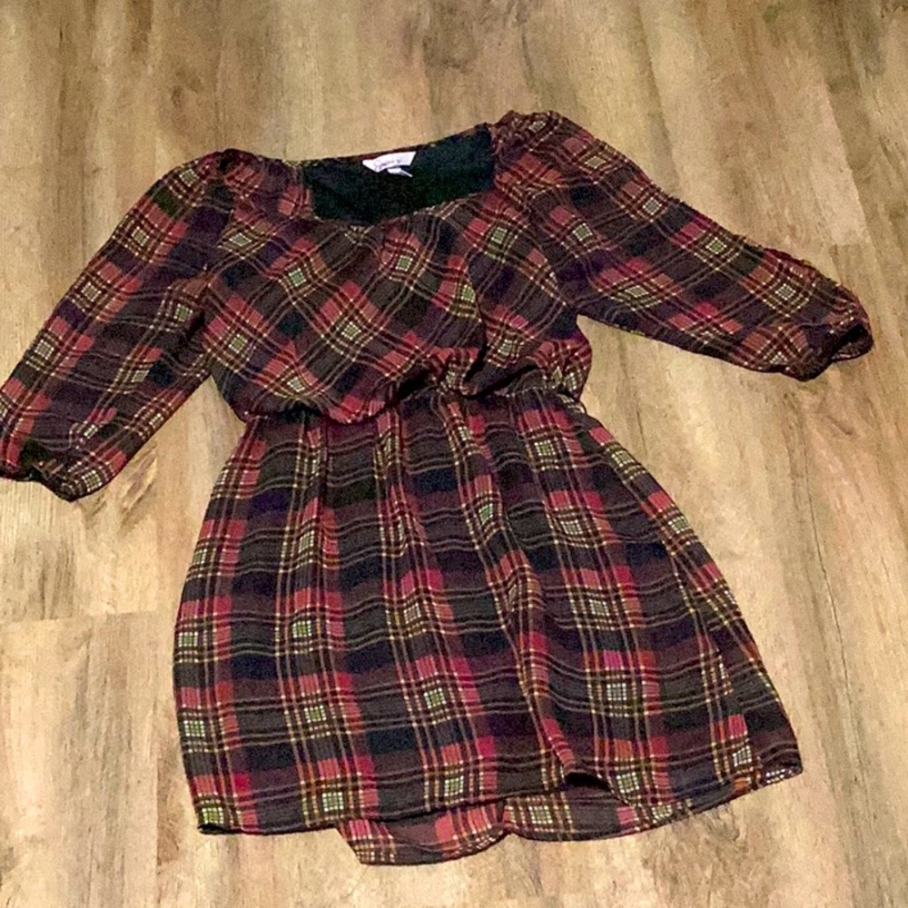 Speechless plaid midi dress